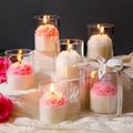 Nuanchu 6 Pack Flower Jar Candles – Lavender Scented Rose Floral Soy Candles for Weddings, Bridesmaids Gifts, and Home Decor
