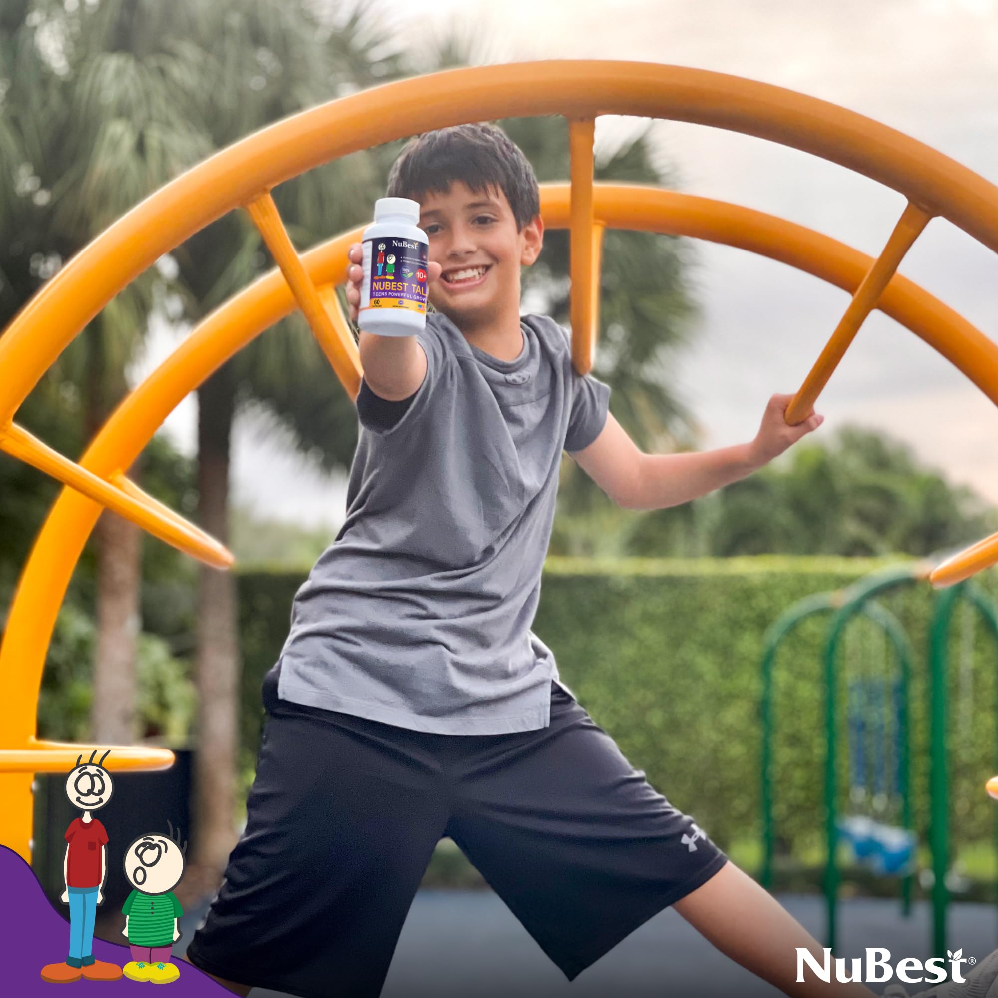 NuBest Tall 10+ Premium Bone Strength Formula for Ages 10+ — Calcium, D3 & K2 | 60 Capsules
