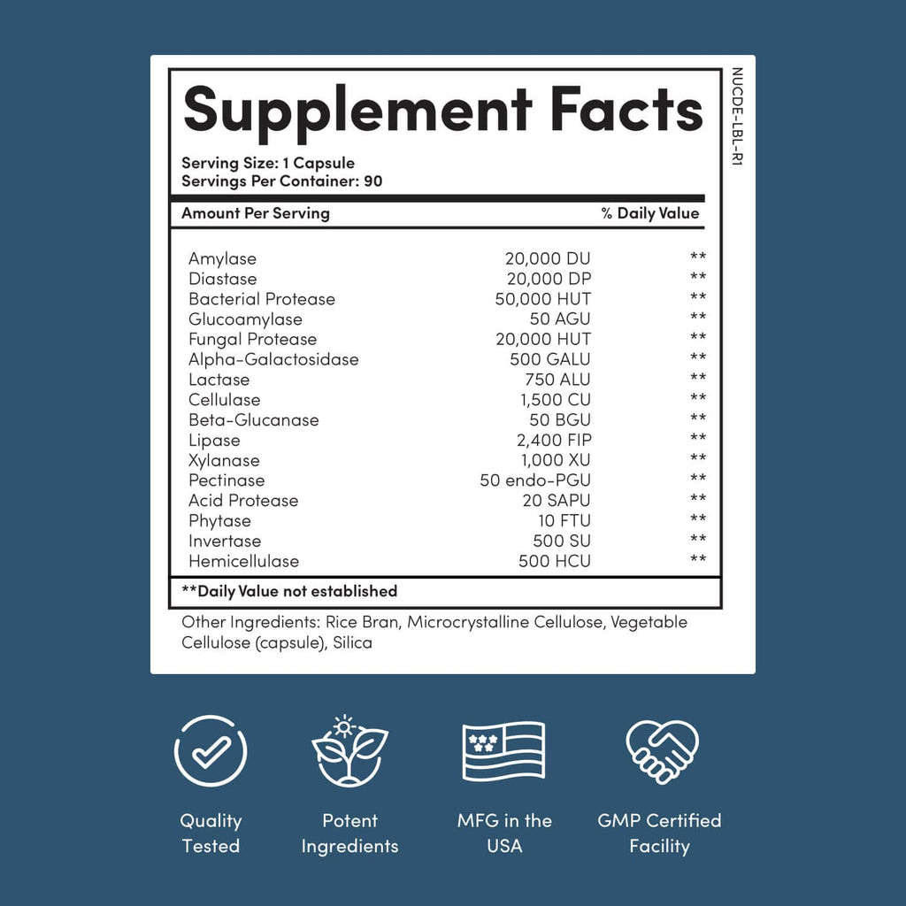 Nucific Digestive Enzyme Supplement – Supports Digestion & Nutrient Bioavailability | 90 Count