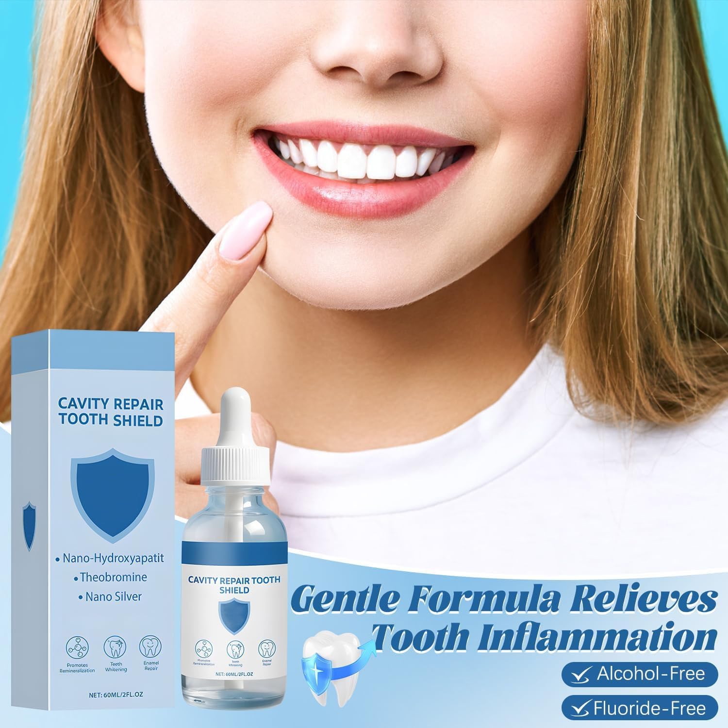 2Pcs Nudenta Odontic Repair Tootharmor - Cavity Healing Liquid for Enamel Protection & Gum Health