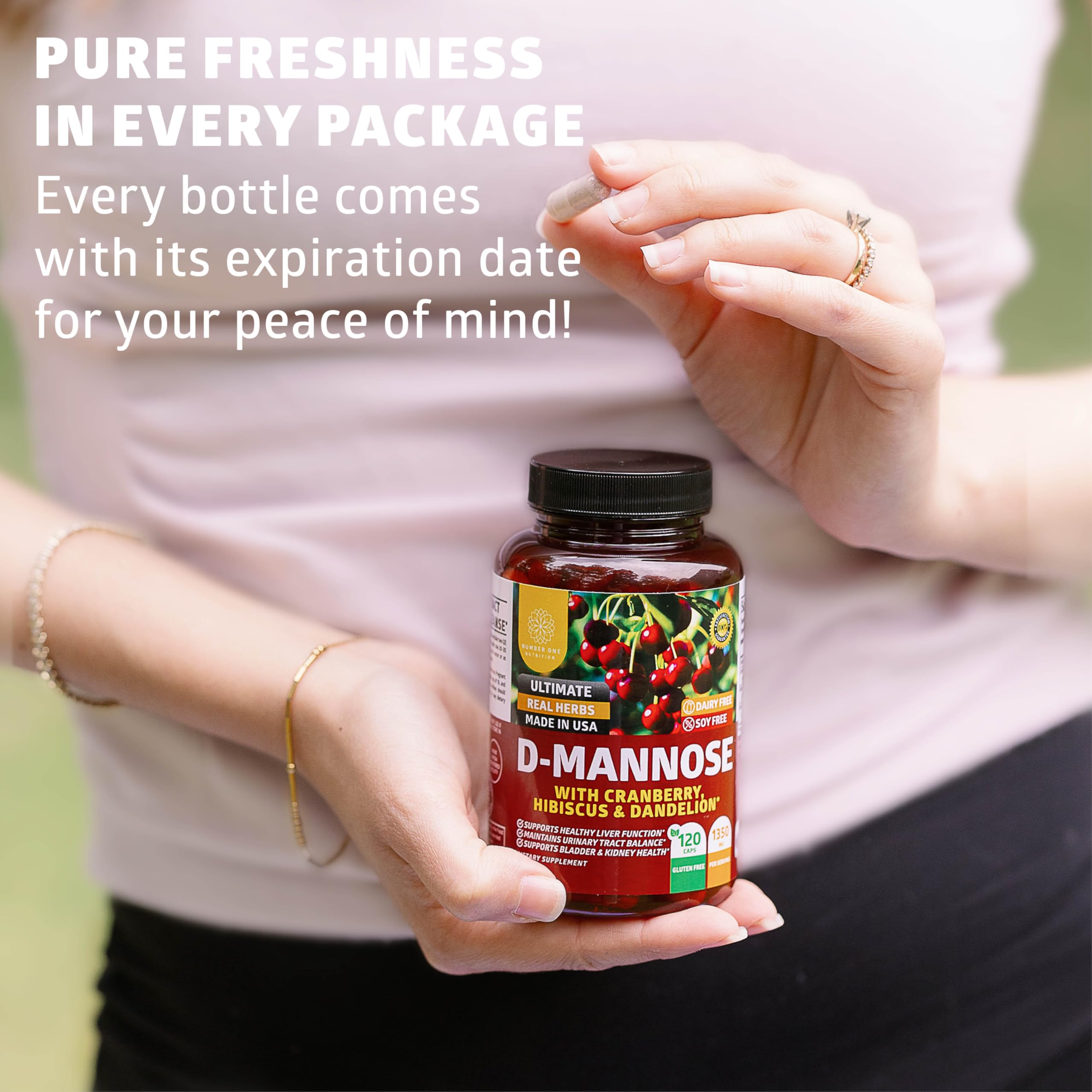 Number One Nutrition D-Mannose 1350mg – Urinary Tract Health, 120 Count