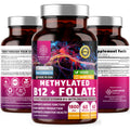 Number One Nutrition Premium Methylated B12 + Folate Supplement for Energy, Cognition, and Nerve Support | 60 Vegan Capsules, Non-GMO & Gluten-Free