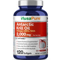 NusaPure Antarctic Krill Oil 2000 mg - 120 Softgels | Omega-3 EPA/DHA, Astaxanthin, Soyfree