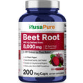 NusaPure Organic Beet Root 20:1 Extract – 400 mg per Capsule, 200 Veggie Caps | Vegan, Non-GMO