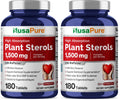 NusaPure Plant Sterols 1500 mg - 180 Vegan Tablets | Non-GMO, Beta Sitosterol + Bioperine (Pack of 2)