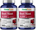 NusaPure Beet Root 30:1 Extract – 1000 mg per Serving, 150 Veggie Caps, Bioperine