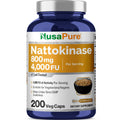 NusaPure Nattokinase 4000 FU - 800 mg, 200 Veggie Caps (Vegan, Non-GMO)
