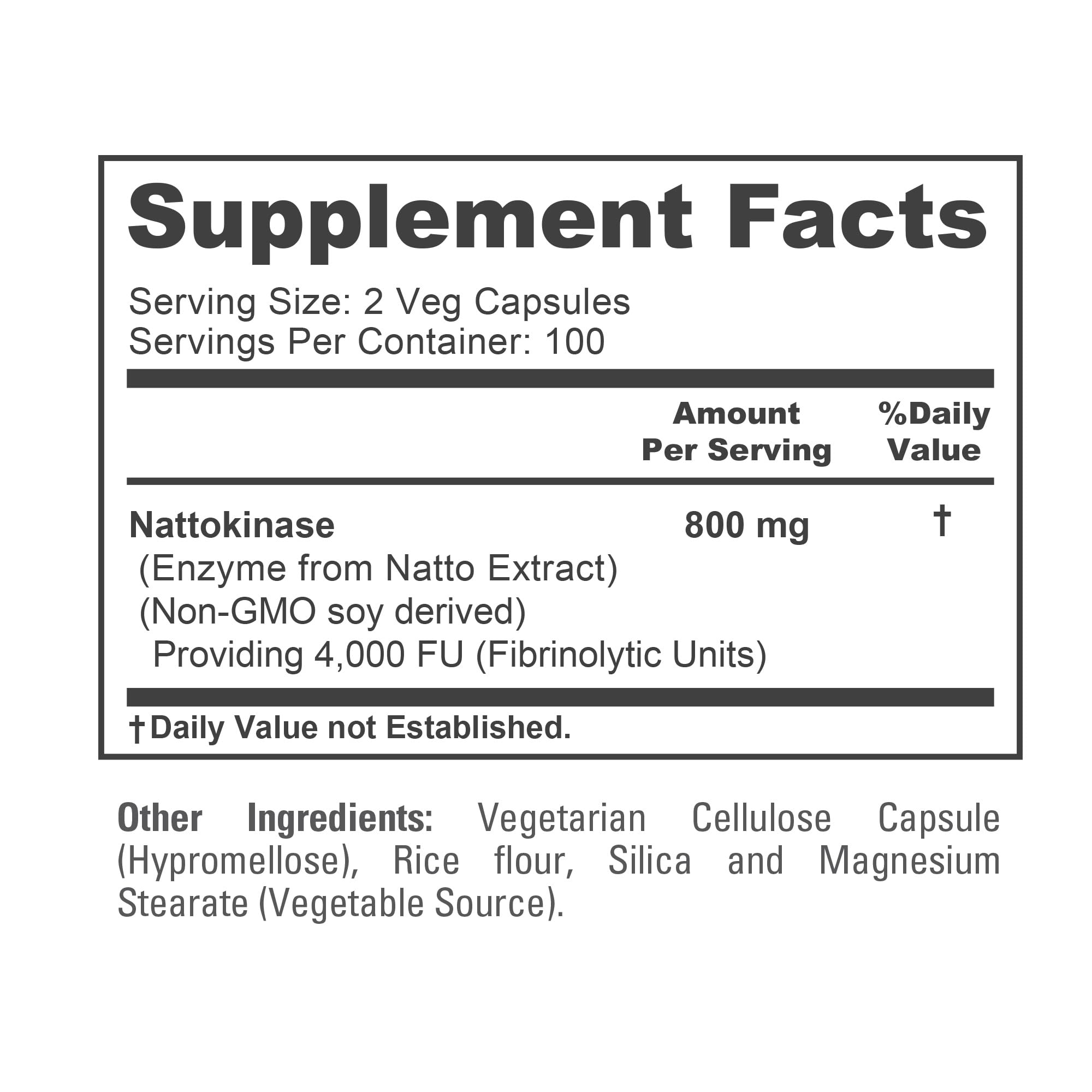 NusaPure Nattokinase 4000 FU - 800 mg, 200 Veggie Caps (Vegan, Non-GMO)