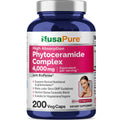 NusaPure Phytoceramide Complex 10:1 Extract – 1030 mg (4000 mg Equivalent) 200 Veggie Capsules, Non-GMO, Bioperine