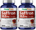 NusaPure Saffron Extract 88.5mg – 200 Veggie Caps (Pack of 2) – Vegetarian, Non-GMO, Vegan