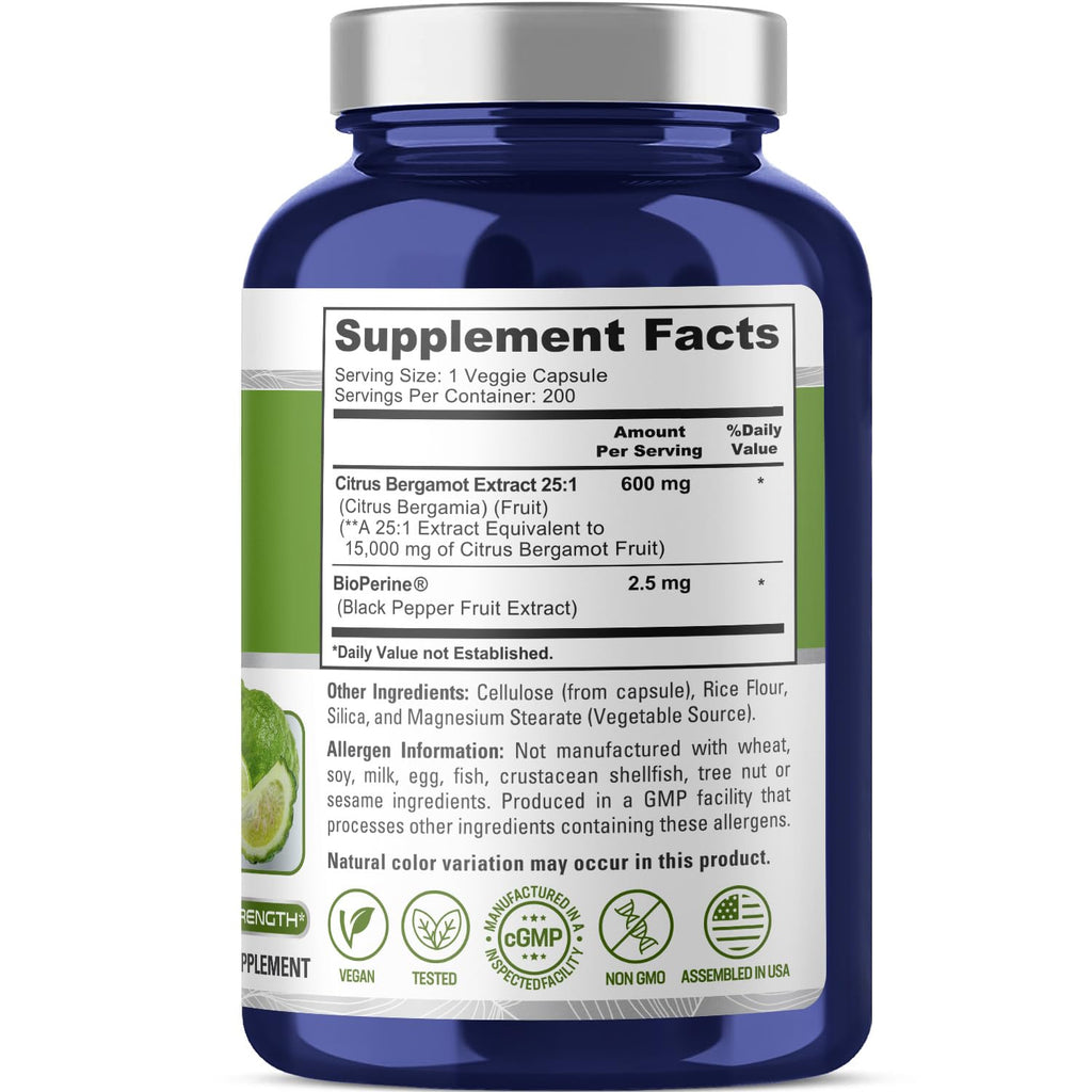 NusaPure Citrus Bergamot Capsules 15,000mg – 200 Servings (Pack of 2)