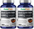 NusaPure Black Cumin Seed 10:1 Extract – 450 mg per Serving, 180 Veggie Caps (2-Pack)