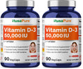 NusaPure Vitamin D3 50,000 IU - 90 Veggie Capsules (Pack of 2) | Non-GMO, Vegan