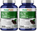 NusaPure Fo-Ti 30:1 Extract – 167 mg per Veg Cap (5000 mg), 200 Caps, Non-GMO, Vegan, Bioperine | Pack of 2
