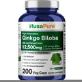NusaPure Ginkgo Biloba 50:1 Extract 250 mg per Capsule | 12,500 mg Equivalent | 200 Veggie Caps | Bioperine