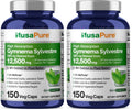 NusaPure Gymnema Sylvestre 50:1 Extract - 12,500 mg per Capsule, 150 Vegan Caps (Pack of 2) - Bioperine