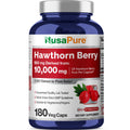 NusaPure Hawthorn Berry 20:1 Extract – 500 mg per Capsule, 180 Veg Caps