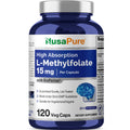 NusaPure L-Methylfolate 15mg | 120 Veggie Capsules with Bioperine