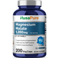 NusaPure Magnesium Malate 1350mg Veggie Capsules – 200 Count | Vegan, Non-GMO