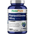 NusaPure Pterostilbene 150mg – 180 Veggie Caps | Non-GMO, Vegan