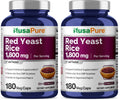 NusaPure Red Yeast Rice 1800mg – 180 Veggie Caps | Non-GMO, Vegan (Pack of 2)