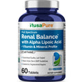 NusaPure Renal Balance with Alpha Lipoic Acid, Vitamin & Mineral – Vegetarian, Vegan, Non-GMO, 60 Tablets
