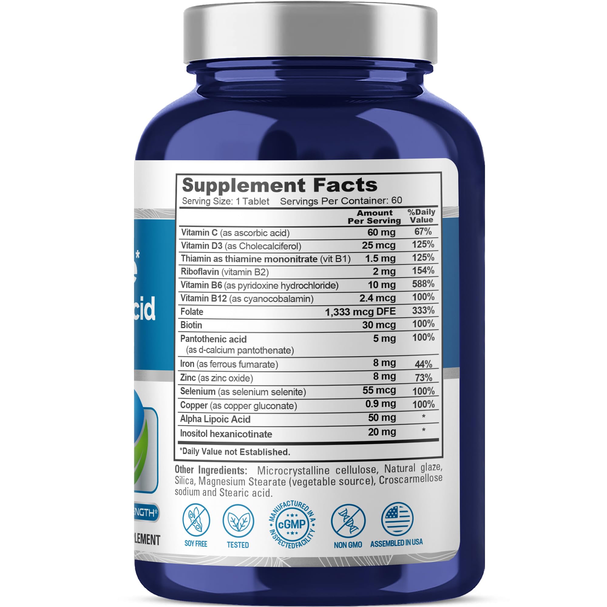 NusaPure Renal Balance with Alpha Lipoic Acid, Vitamin & Mineral – Vegetarian, Vegan, Non-GMO, 60 Tablets