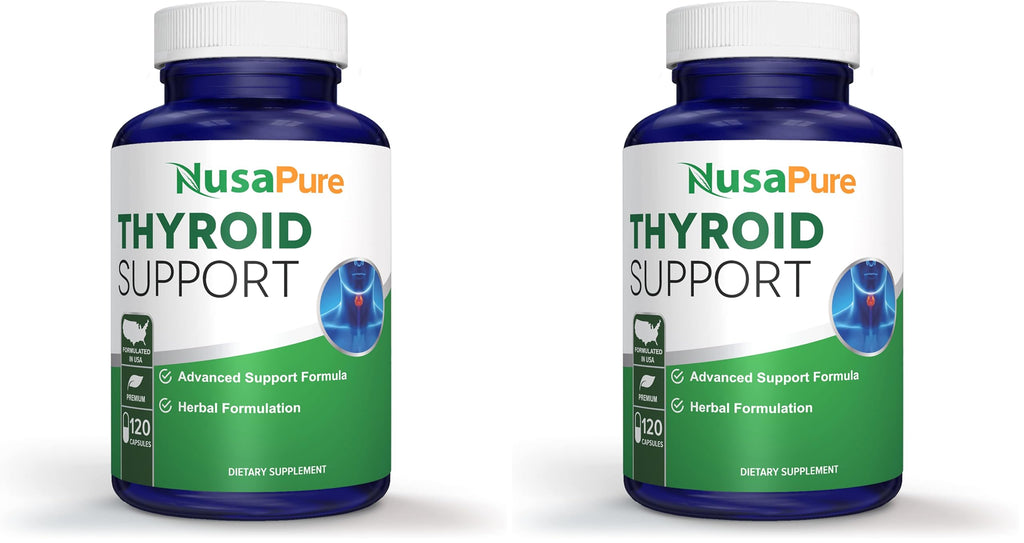 NusaPure Thyroid Support Supplement (Non-GMO) 120 Caps – Pack of 2