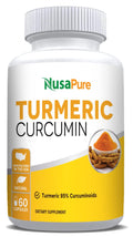 NusaPure Turmeric Curcumin 600 mg - 60 Capsules | 95% Curcuminoids