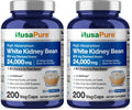 NusaPure White Kidney Beans 30:1 Extract – 24,000 mg Equivalent, 200 Vegan Capsules (Pack of 2)