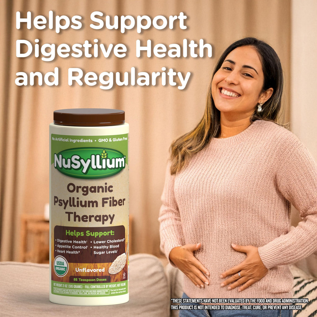 NuSyllium Organic Psyllium Husk Powder - USDA Organic, Natural Orange