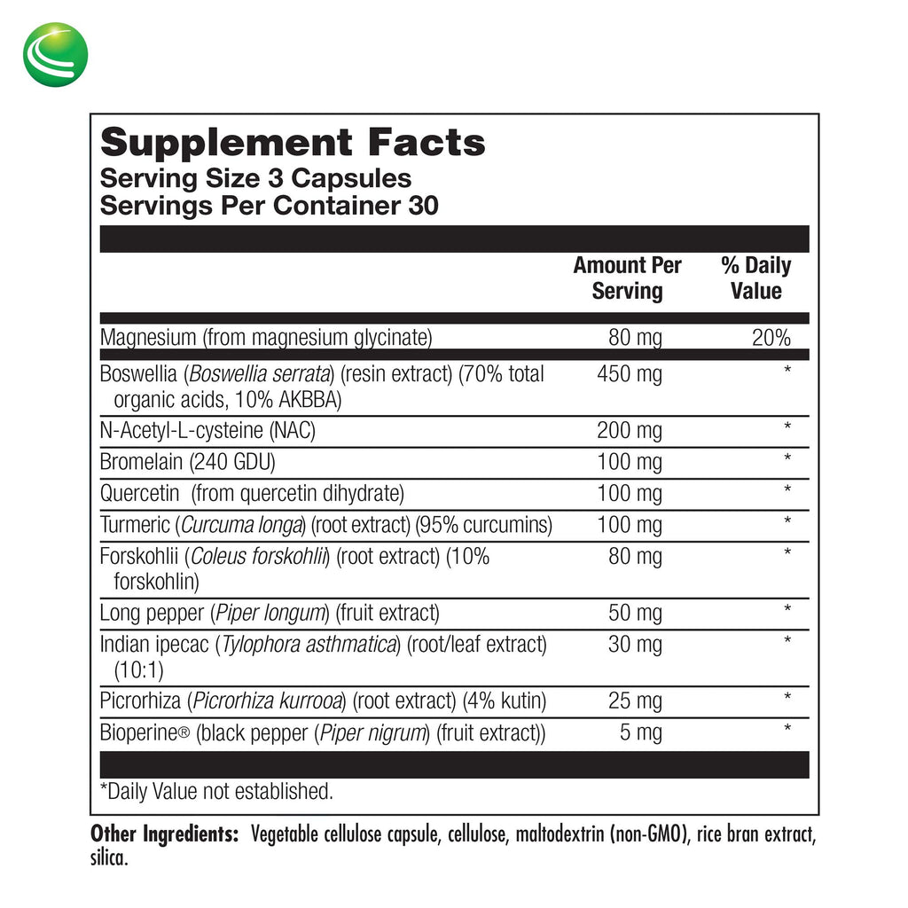 Nutra BioGenesis Pulmonary Factors – NAC & Boswellia Capsules for Digestive Support & Joint Comfort – 90 Veggie Capsules