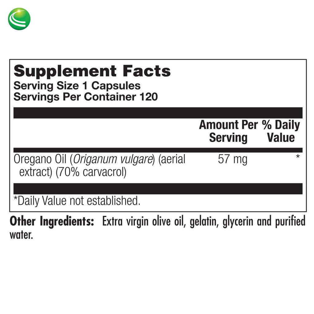 Nutra Biogenesis Oregano Oil Softgels – 70% Carvacrol, Natural Oregano Extract for Wellness Support (120 Softgels)