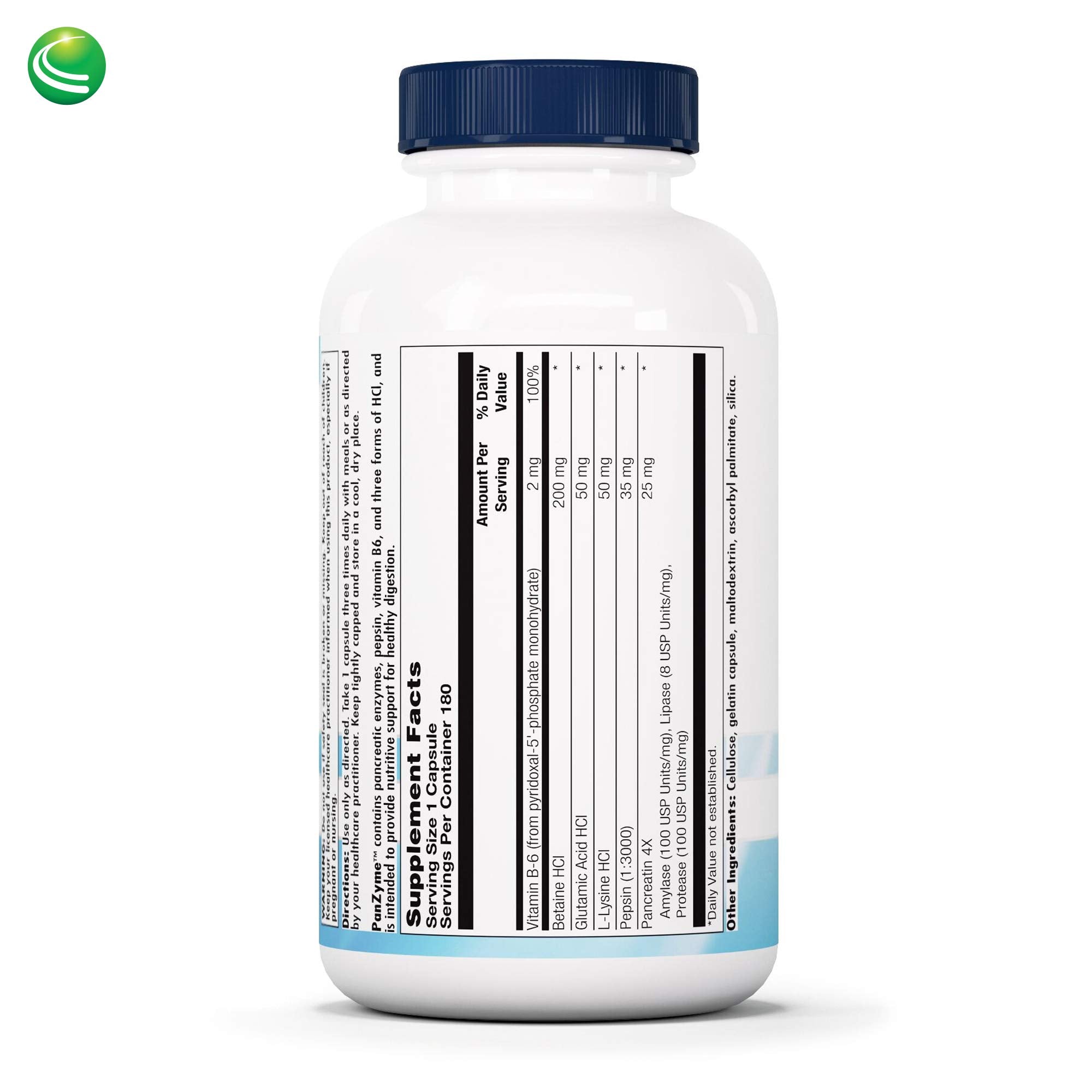 Nutra Biogenesis PanZyme - Betaine HCl with Pancreatin, Lipase & Protease | 180 Capsules