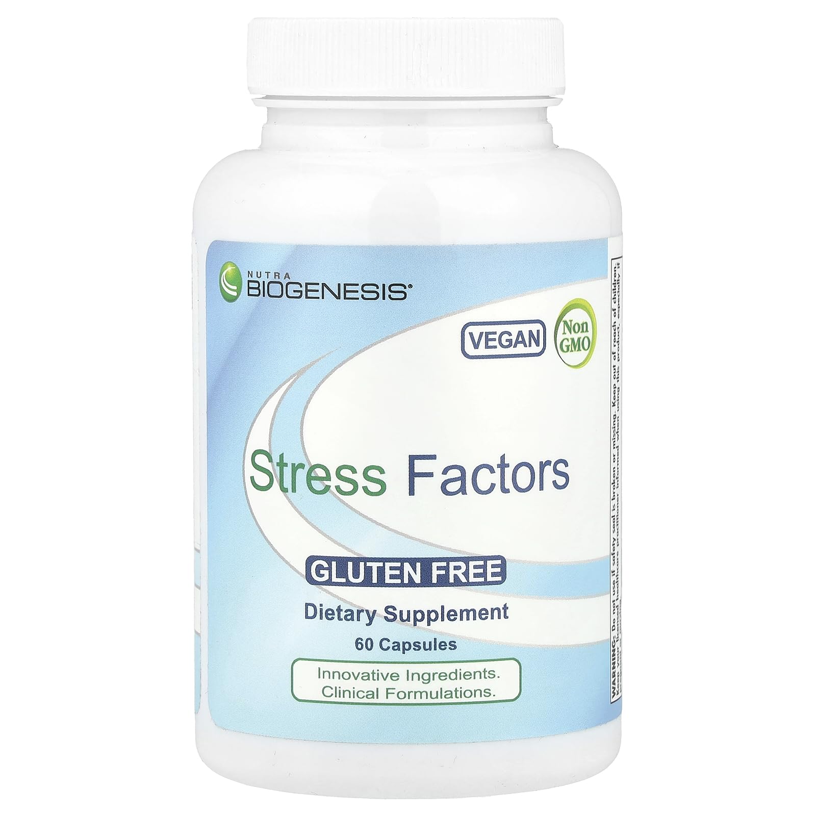 Nutra Biogenesis Stress Factors: GABA & L-Theanine Calm Support – 60 Veggie Capsules