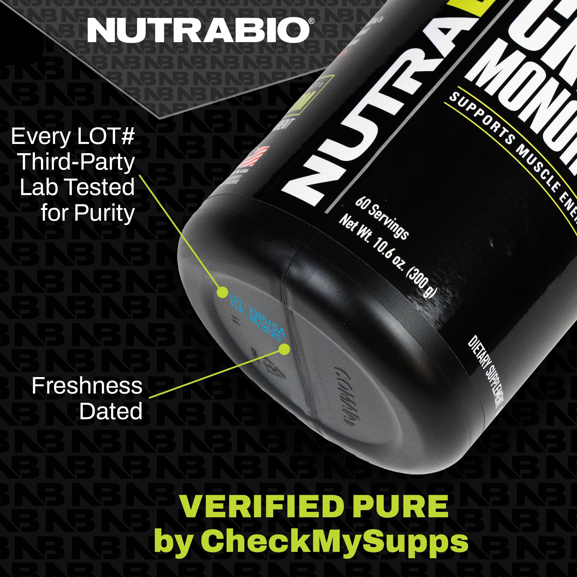 NutraBio CGT-MAX Powder – Creatine, Glutamine & Taurine for Muscle Recovery & Strength