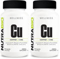 NutraBio Chelated Copper Bisglycinate (3mg) – Immune Support, 90 Capsules (2-Pack)