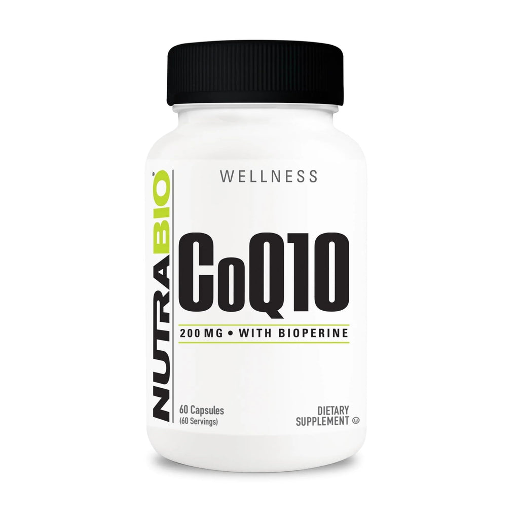 NutraBio CoQ10 with Bioperine 200mg – 60 Capsules | Healthy Heart Function & Cellular Energy