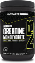 NutraBio Pure Micronized Creatine Monohydrate Powder – Unflavored (300 g) | Supports Muscle, Energy, Recovery & Strength