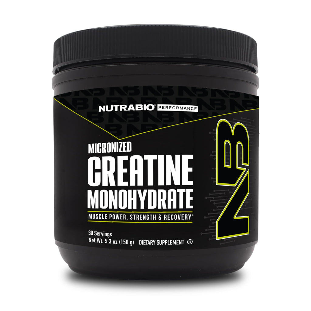 NutraBio Pure Micronized Creatine Monohydrate Powder – Unflavored, 150 g