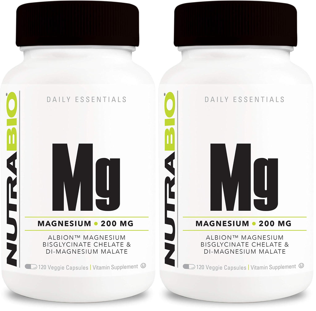 NutraBio Magnesium Glycinate + D-Magnesium Malate | Sleep Support (Pack of 2)