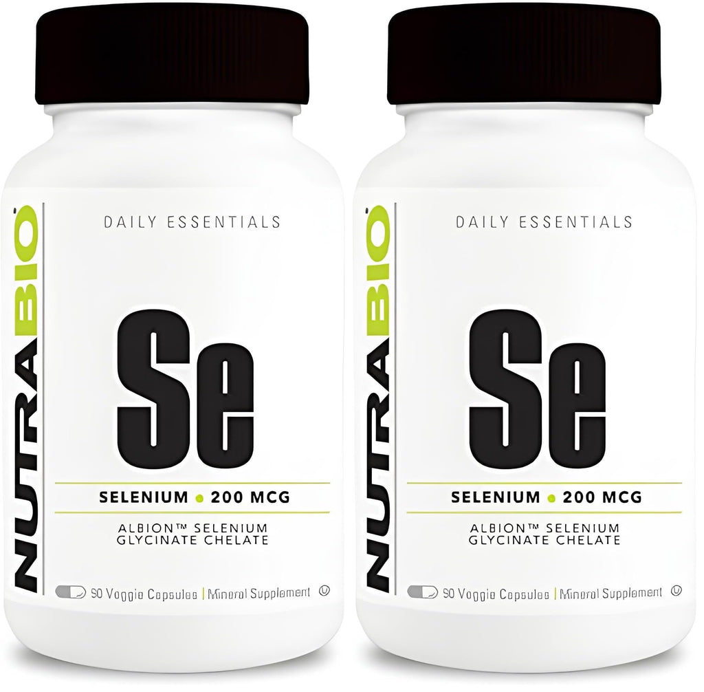 NutraBio Selenium 200mcg Supplement – 90 Veg Capsules (2-Pack)