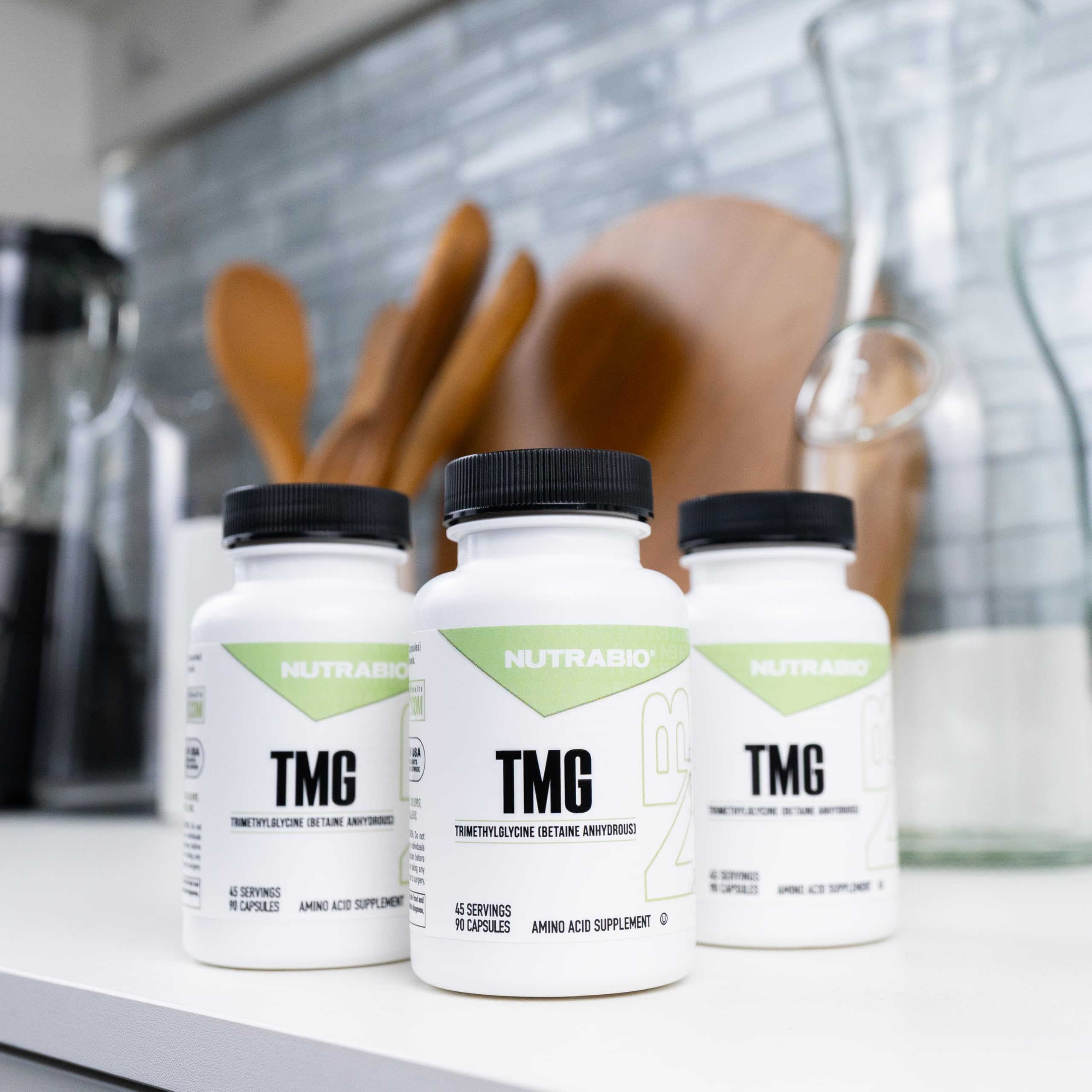 NutraBio TMG Supplements - 500mg Trimethylglycine (Betaine Anhydrous) Pack of 2