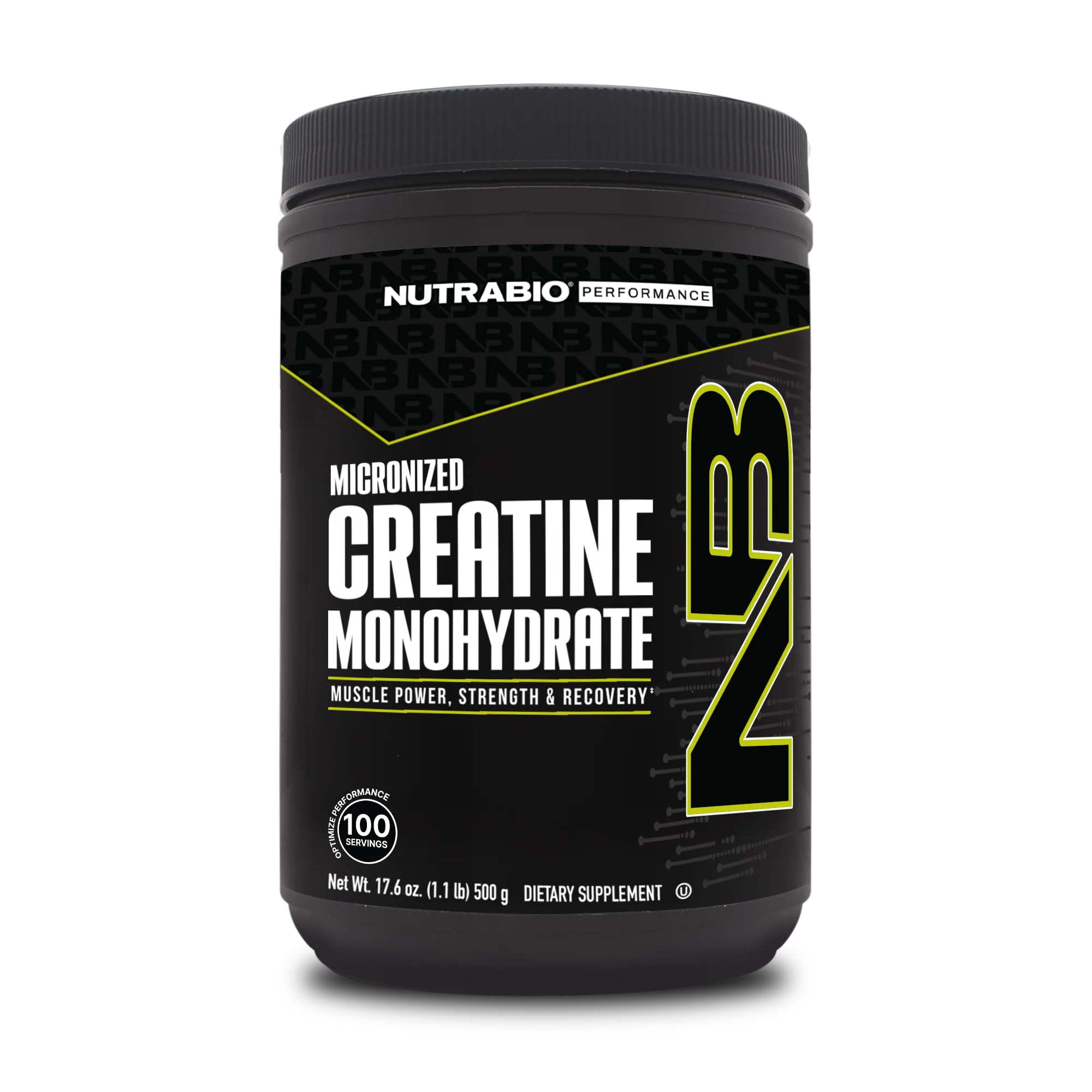 NutraBio Pure Micronized Creatine Monohydrate Powder – Unflavored, 500 g