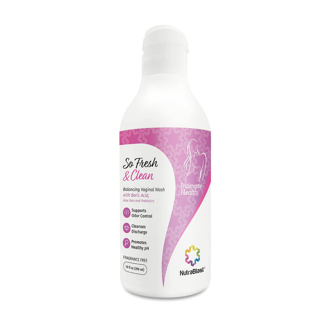 NutraBlast So Fresh & Clean – pH-Balanced Feminine Wash with Boric Acid (10 fl oz)