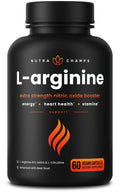 NutraChamps Premium L Arginine Supplement | 5-in-1 Nitric Oxide Boost | 60 Vegan Capsules