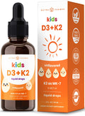 NutraChamps Kids D3 & K2 Drops - 1000 IU Vitamin D for Kids, Sugar-Free Liquid, 300 Servings