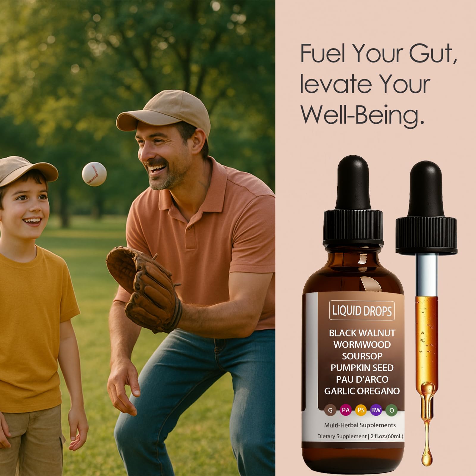 Nutralis Black Walnut Wormwood Gut Cleanse Liquid Drops – Digestive Health & Energy