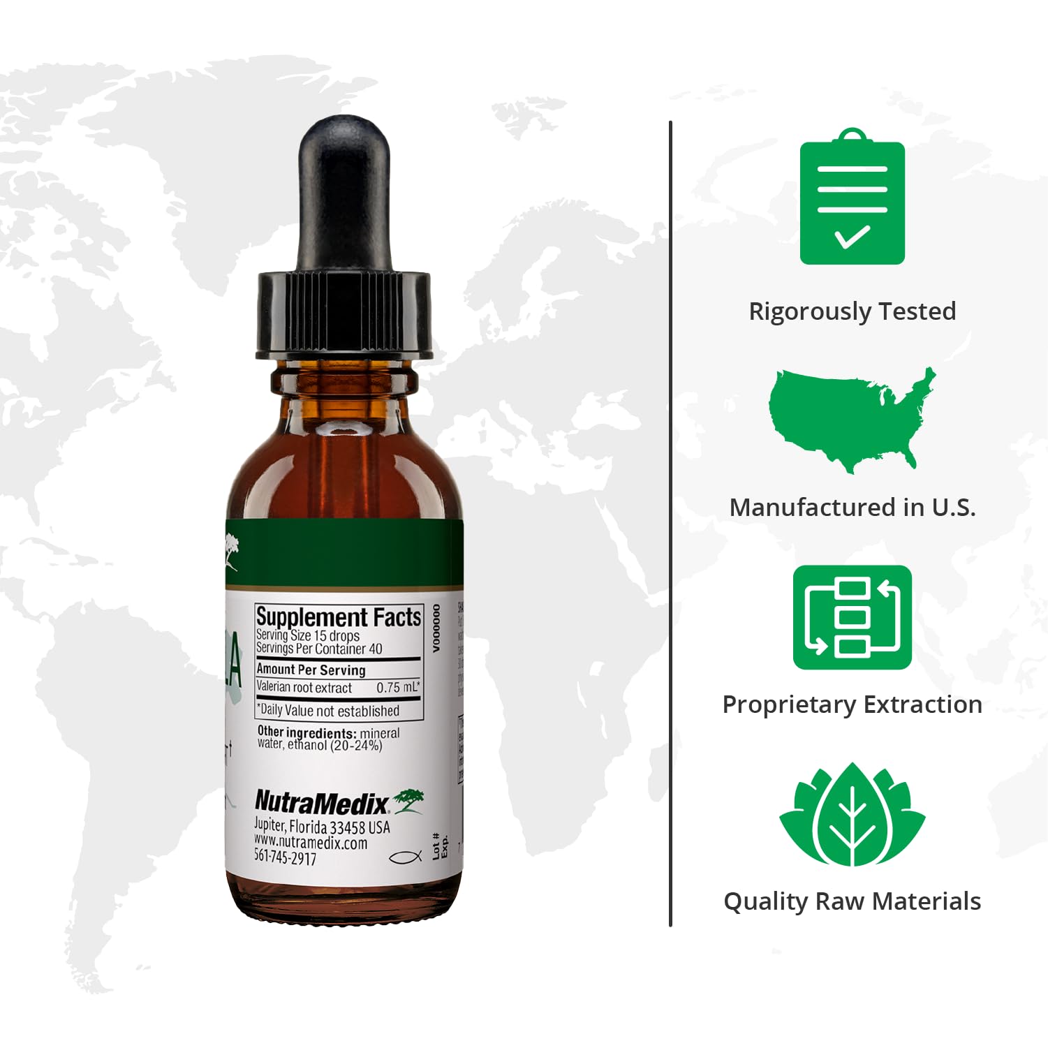 NutraMedix Amantilla Tincture - Valerian Root for Stress Support & Calming Relief | Vegan Liquid Supplement (1oz / 30ml)