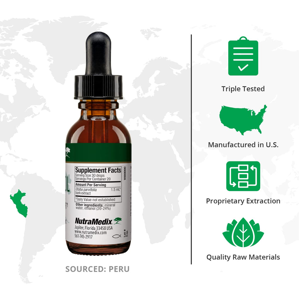 NutraMedix Banderol Daily Immune Support Tincture — Vegan Otoba Bark Drops (1 oz)
